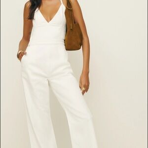 Reformation Elegant White Jumpsuit